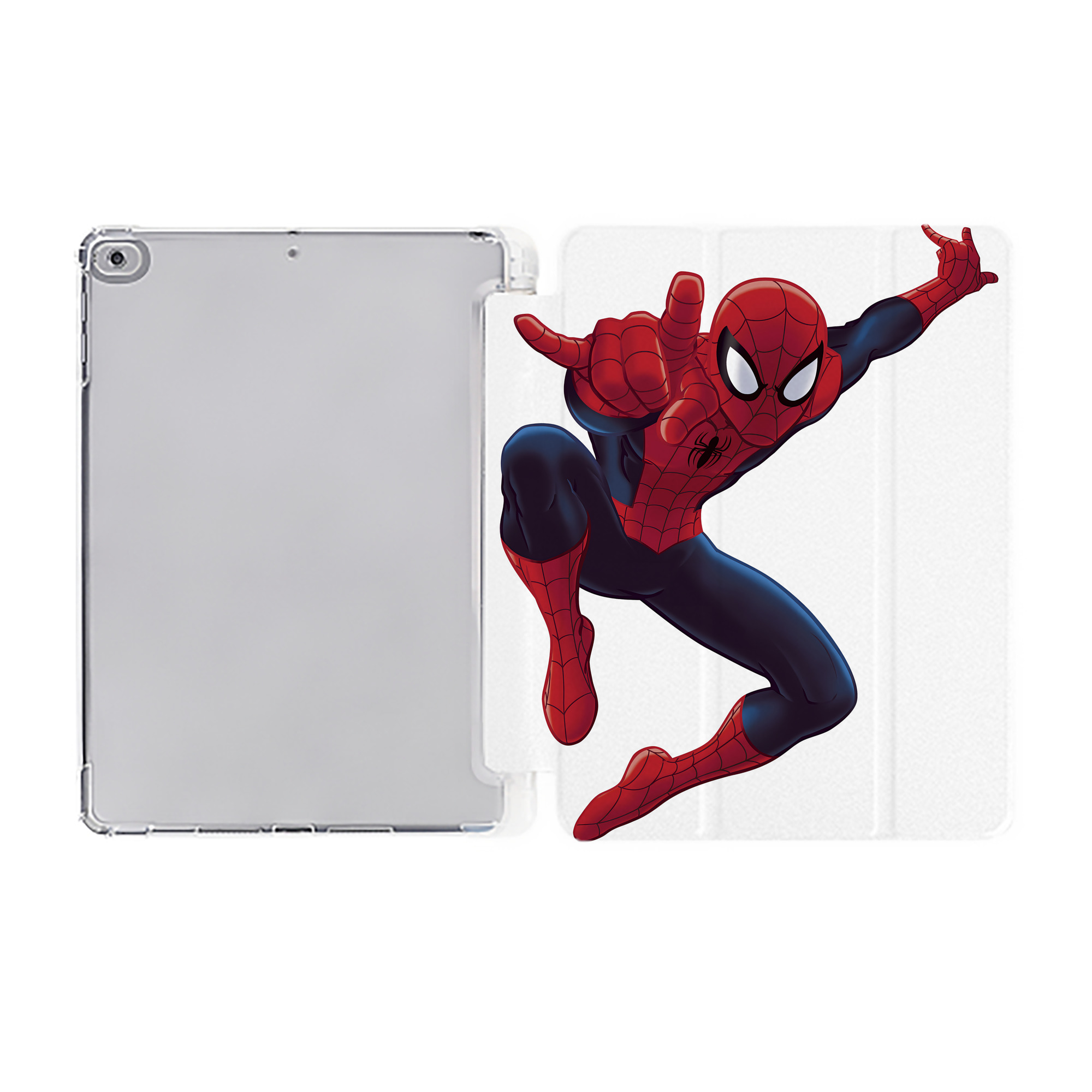 （画像用） Spider Man スパイダーマン IPad ケース ペン収納付き 三つ折りスタンド PUレザー×シリコン 対応機種9.5/10.5/10.9インチ